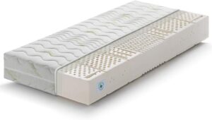 Marcapiuma Materasso Singolo 100% Lattice 80x190 alto 18 cm SEVENLIFE 18 Rigidità H2 Medio/Morbido Naturale 7 zone con Rivestimento ALOE VERA sfoderabile Antiacaro Traspirante 100% Made in Italy